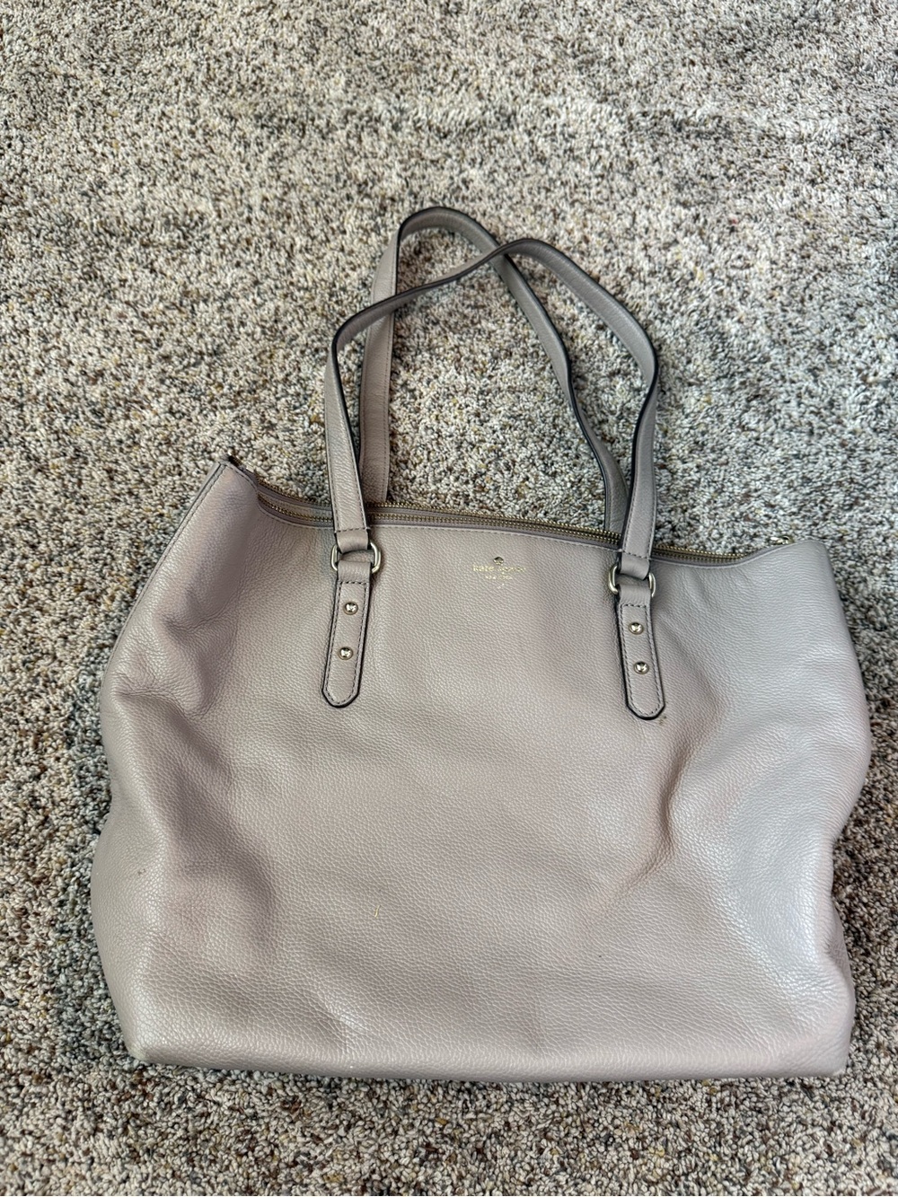 Kate Spade Tote Gray Leather Shoulder Bag
